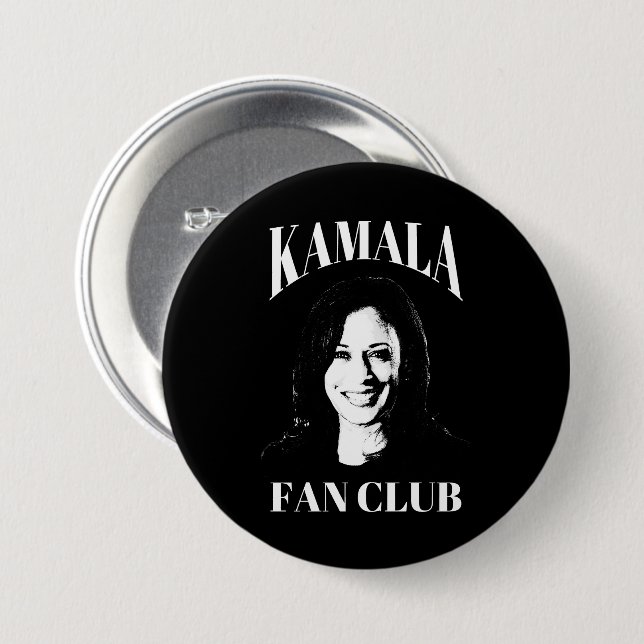 Chapa Redonda De 7 Cm Club de fans Kamala Harris (Anverso y reverso)