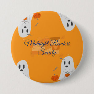 Chapa Redonda De 7 Cm Club de lectura de Halloween personalizado