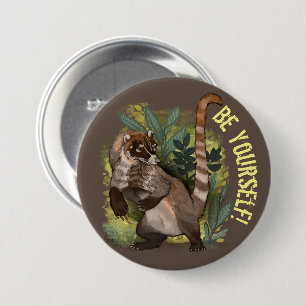 Chapa Redonda De 7 Cm Coatamundi o White Nosed Coati