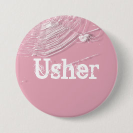 Chapa Redonda De 7 Cm Cobwebs y White Spiders Usher