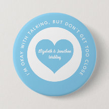 Código de color del corazón azul de distanciamient