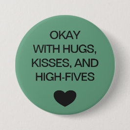 Chapa Redonda De 7 Cm Código de color verde de distanciamiento social