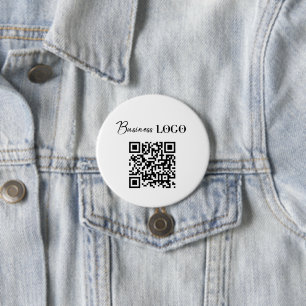 Chapa Redonda De 7 Cm Código QR promocional de la empresa con logotipo c