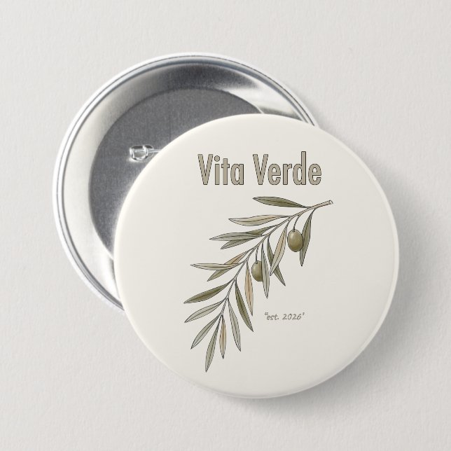 Chapa Redonda De 7 Cm Colección Vita Verde Beige (Anverso y reverso)
