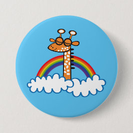 Chapa Redonda De 7 Cm Colorida Jirafa. Jirafa. Arcoiris, arco iris