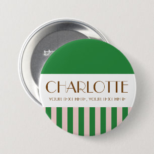 Chapa Redonda De 7 Cm Colorido Candy Color Luminoso Rayas Modernas