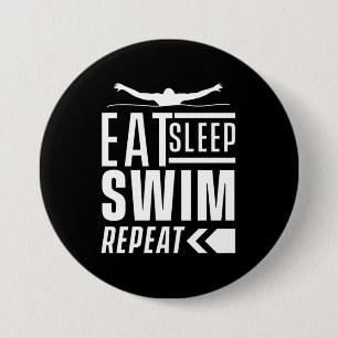 Chapa Redonda De 7 Cm Comer Sleep Swift Repetir