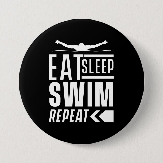Chapa Redonda De 7 Cm Comer Sleep Swift Repetir (Anverso)