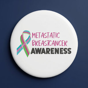 Chapa Redonda De 7 Cm Conciencia sobre el cáncer mamario metastásico