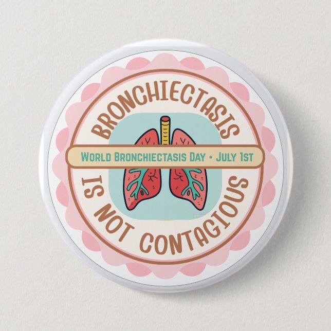 CHAPA REDONDA DE 7 CM CONCIENCIACIÓN SOBRE BRONQUIECTASIS (Anverso)