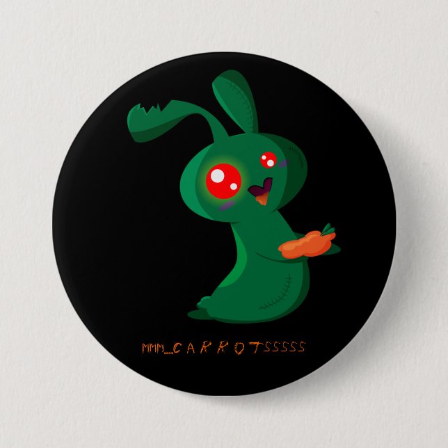 Chapa Redonda De 7 Cm Conejito del zombi (Anverso)