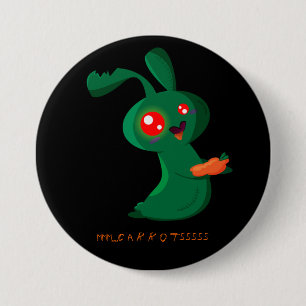 Chapa Redonda De 7 Cm Conejito del zombi