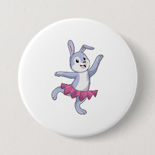 Chapa Redonda De 7 Cm Conejo como Ballerina en Ballet