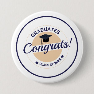 Chapa Redonda De 7 Cm Congratulations on graduation customizable elegant