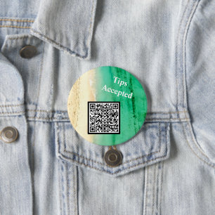 Chapa Redonda De 7 Cm Consejos Aceptados Personalizado QR Code Beach Pho