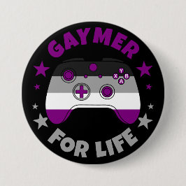 Chapa Redonda De 7 Cm Controlador De Videojuegos Asexual Gaymer For Life