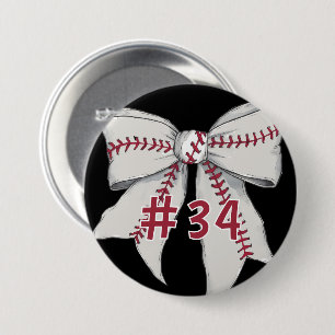 Chapa Redonda De 7 Cm Coqueta/arco de béisbol con número de jugador pers
