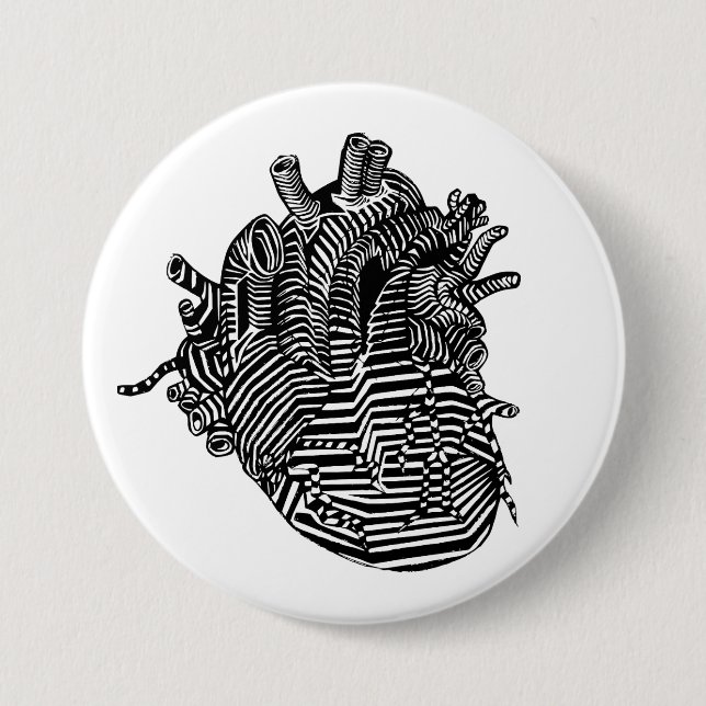 Chapa Redonda De 7 Cm Corazón (Anverso)