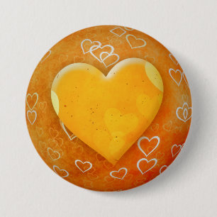 Chapa Redonda De 7 Cm Corazón amarillo