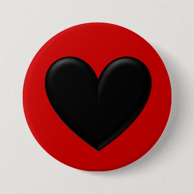 Chapa Redonda De 7 Cm Corazón Hinchado (Anverso)