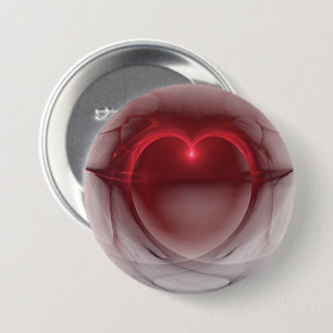 Chapa Redonda De 7 Cm Corazón Iluminado con Contorno Rojo   Negro y Blan