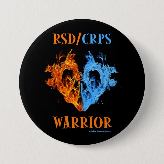 Chapa Redonda De 7 Cm Corazón/llamas... RSD/CRPS (Anverso)