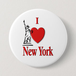 Chapa Redonda De 7 Cm Corazón Nueva York