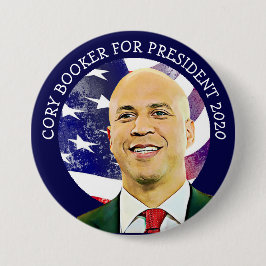 Chapa Redonda De 7 Cm Cory Booker para la elección del presidente 2020 e