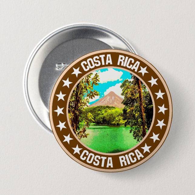 Chapa Redonda De 7 Cm Costa Rica (Anverso y reverso)