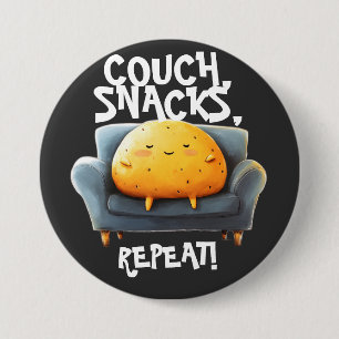 Chapa Redonda De 7 Cm Couch Potato Divertido