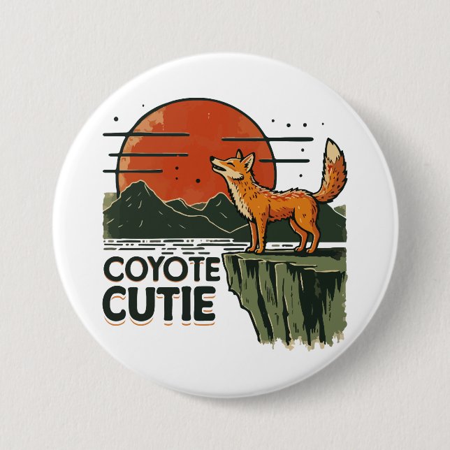 Chapa Redonda De 7 Cm Coyote cutie (Anverso)