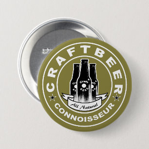 Chapa Redonda De 7 Cm Craft Beer Connoisseur Yellow Green