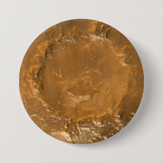 Chapa Redonda De 7 Cm Cráter de la cara feliz"—oficialmente "cráter de g (Anverso)