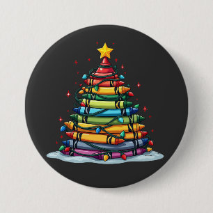 Chapa Redonda De 7 Cm Crayon Christmas Tree Teacher Student Xmas