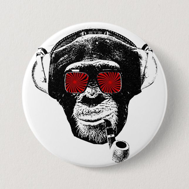 Chapa Redonda De 7 Cm crazy monkey (Anverso)