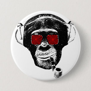 Chapa Redonda De 7 Cm crazy monkey
