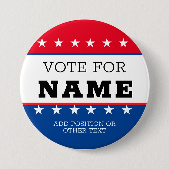 Chapa Redonda De 7 Cm Create Your Own Election Design Campaign Button (Anverso)
