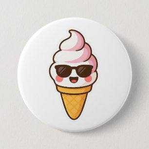 Chapa Redonda De 7 Cm Crema de hielo de Guay Kawaii