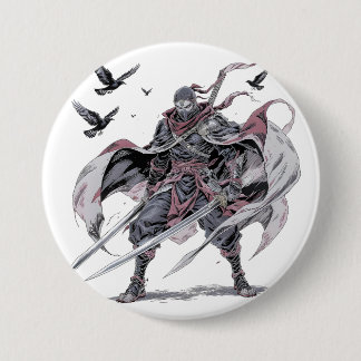 Chapa Redonda De 7 Cm Crimson Ninja Phone Case