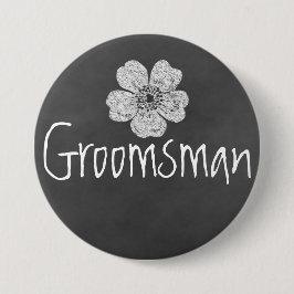 Chapa Redonda De 7 Cm Croomsman Wild White Roses Chalkboard