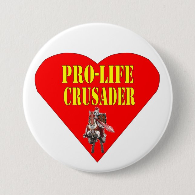 CHAPA REDONDA DE 7 CM CRUSADOR PRO LIFE (Anverso)