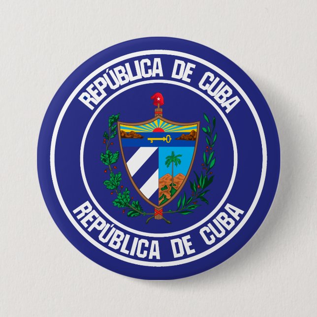 Chapa Redonda De 7 Cm Cuba redonda Emblema (Anverso)