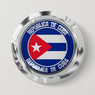 Chapa Redonda De 7 Cm Cuba Round Emblem