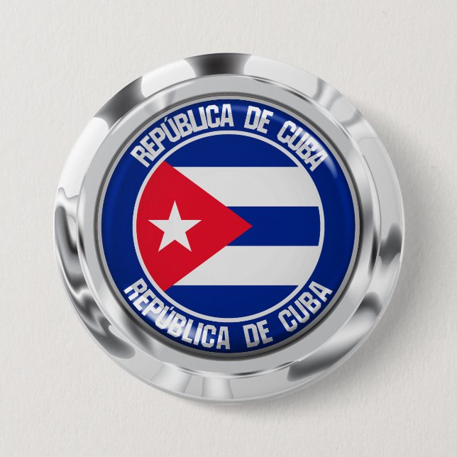 Chapa Redonda De 7 Cm Cuba Round Emblem (Anverso)