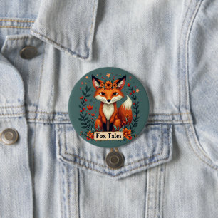 Chapa Redonda De 7 Cm Cuentos de Zorro Bosque Boho Animal