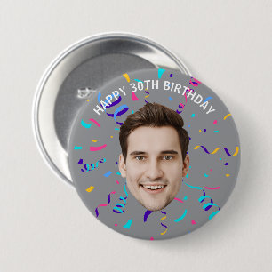 Chapa Redonda De 7 Cm Cumpleaños 10º 20º 30º 40º 50º 60º Cara Personaliz