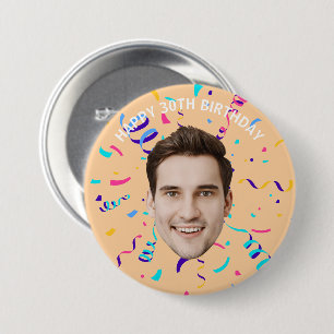 Chapa Redonda De 7 Cm Cumpleaños 10 20 30 40 50 60 personalizado con ros