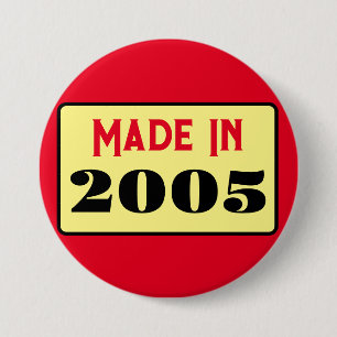 Chapa Redonda De 7 Cm Cumpleaños 21 nacido en 2005 pin 21