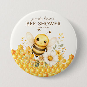 Chapa Redonda De 7 Cm Cumpleaños bebé abeja melífera