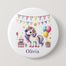 Cumpleaños de Unicornio Lindo Nombre Personalizado